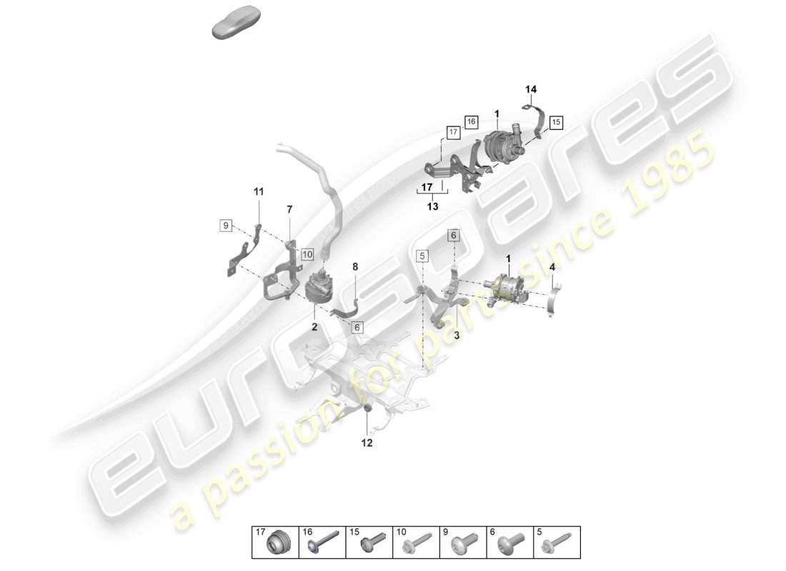 porsche 2023 (taycan 9j1-1) coolant pump d - mj 2021>> part diagram