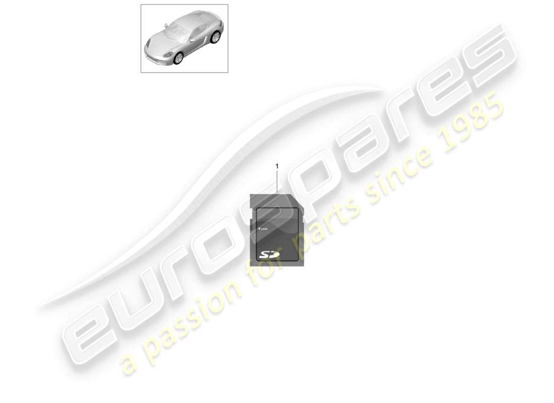 porsche 2022 (718 cayman) sd memory card for updating the navigation data part diagram