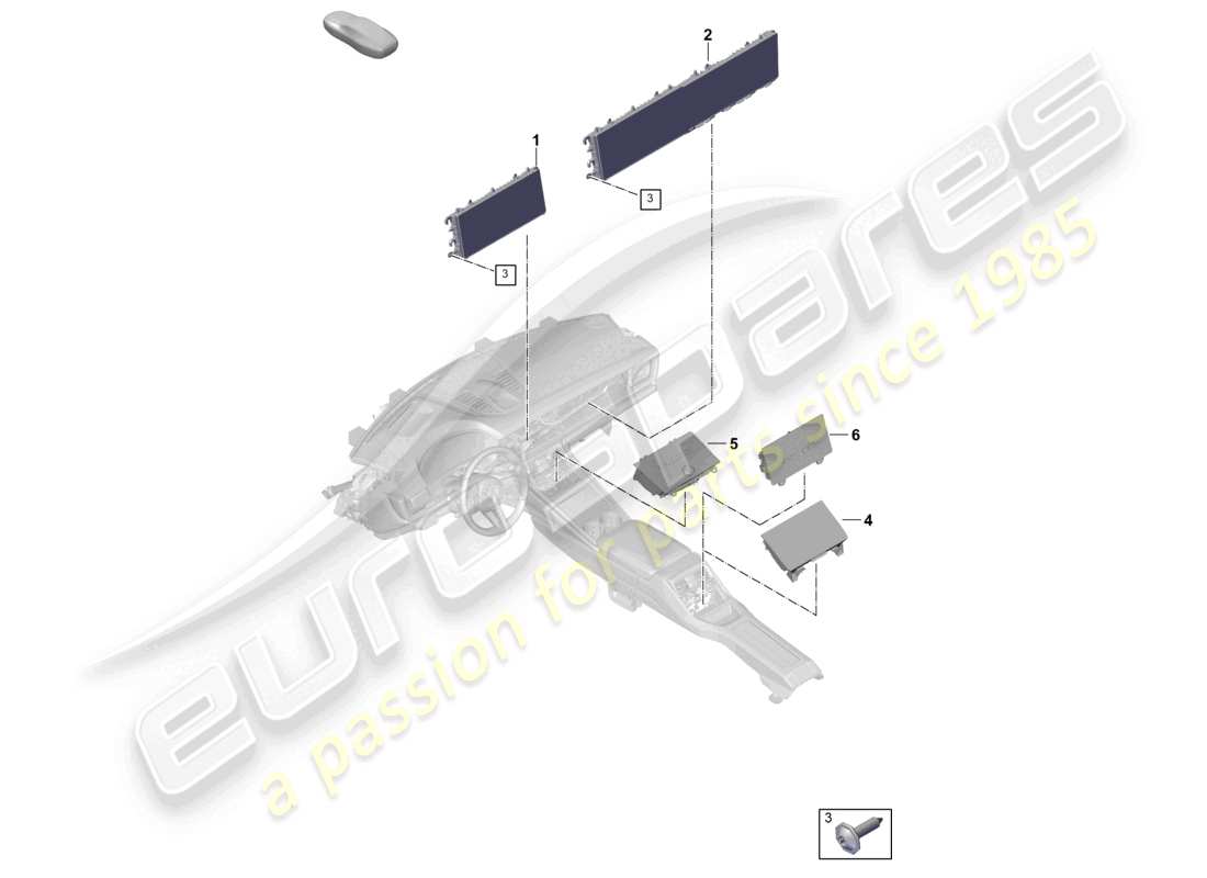 porsche 2025 (panamera 976) display display and control unit part diagram