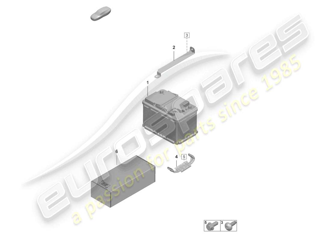 porsche 2021 (992-1 gt3/rs/st) battery part diagram