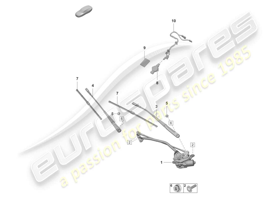 porsche 2021 (panamera 971-2) windscreen wiper system, compl rain sensor part diagram