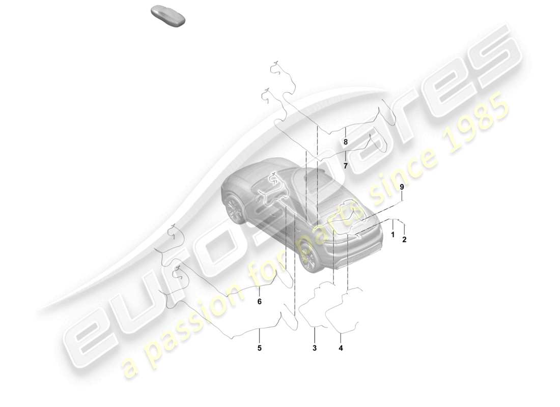 porsche 2025 (macan-e) hose rear reversing camera parts diagram