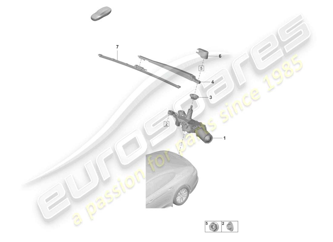 porsche 2023 (panamera 971-2) wiper and washer system for rear window part diagram