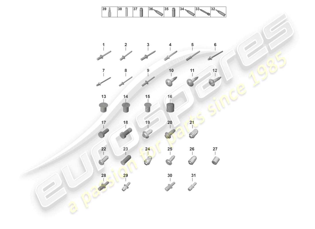 porsche 2020 (taycan 9j1-1) fasteners car body part diagram