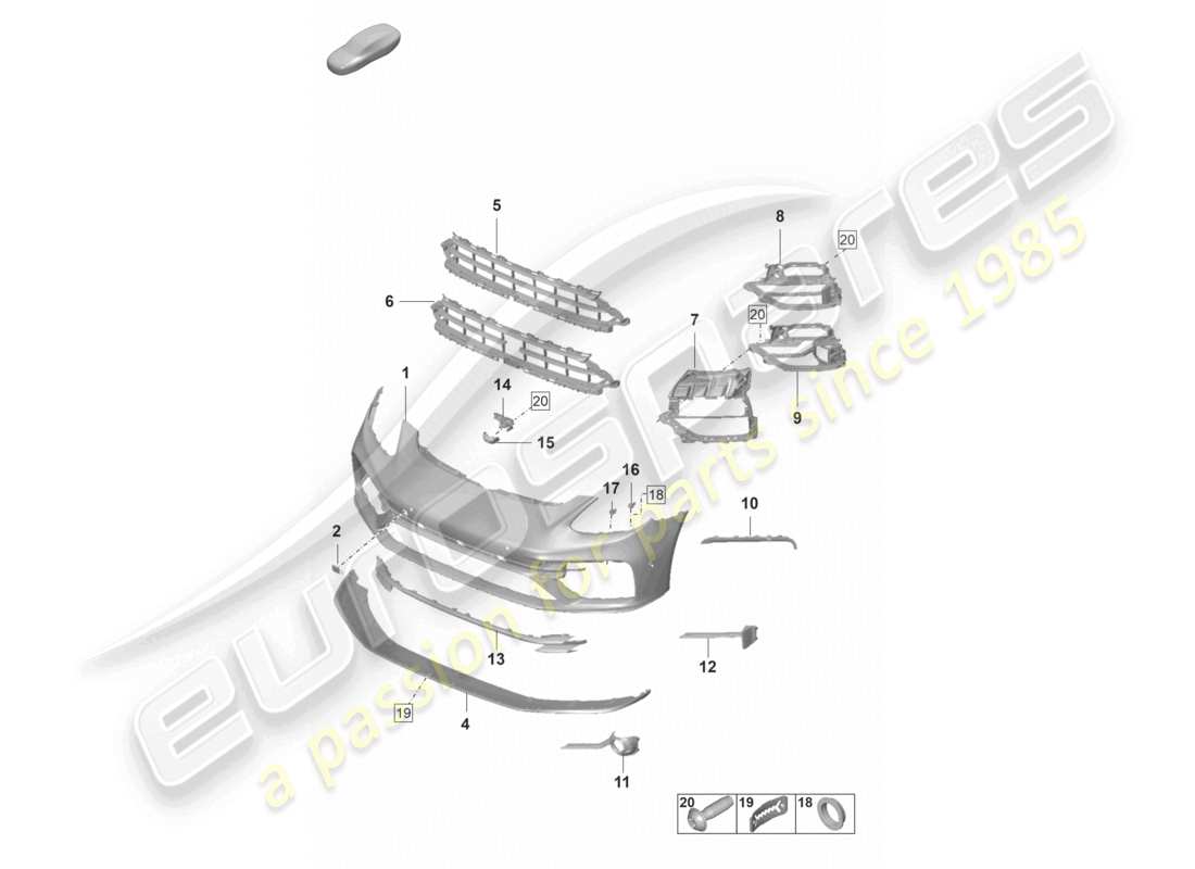 porsche 2024 (panamera 971-2) bumper front turbo part diagram