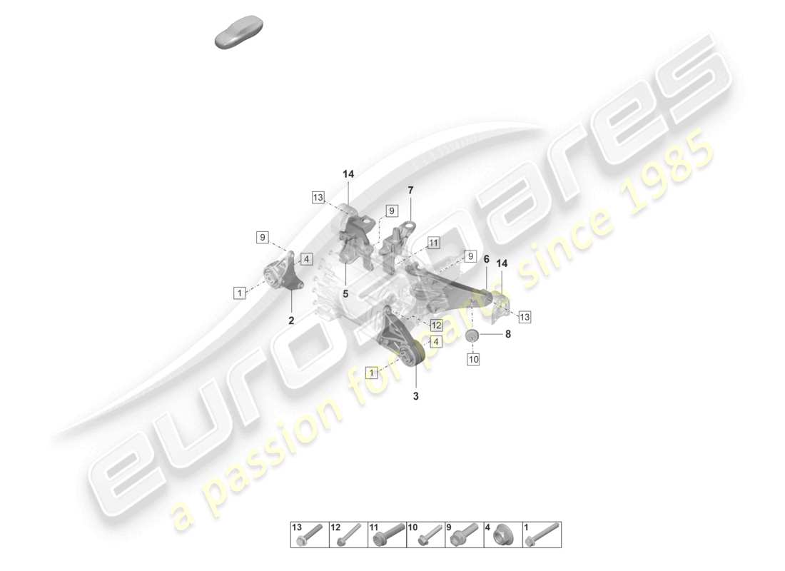 porsche 2023 (taycan 9j1-1) engine lifting tackle front axle part diagram