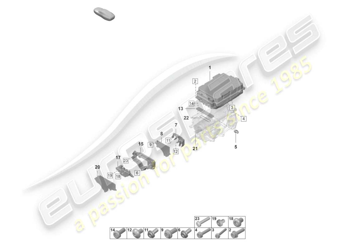 porsche 2020 (taycan 9j1-1) traction motor for elec. drive individual parts front axle part diagram
