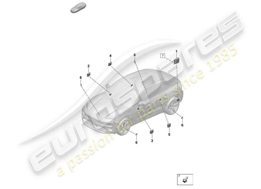porsche 2026 (macan-e) control unit for chassis door control unit part diagram