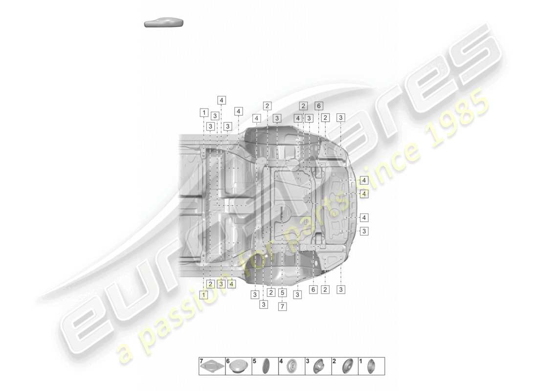 porsche 2022 (taycan 9j1-1) underbody lower rear part diagram