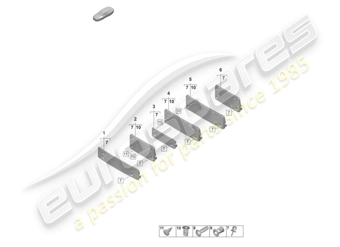 porsche 2023 (panamera 971-2) licence plate holder turbo part diagram