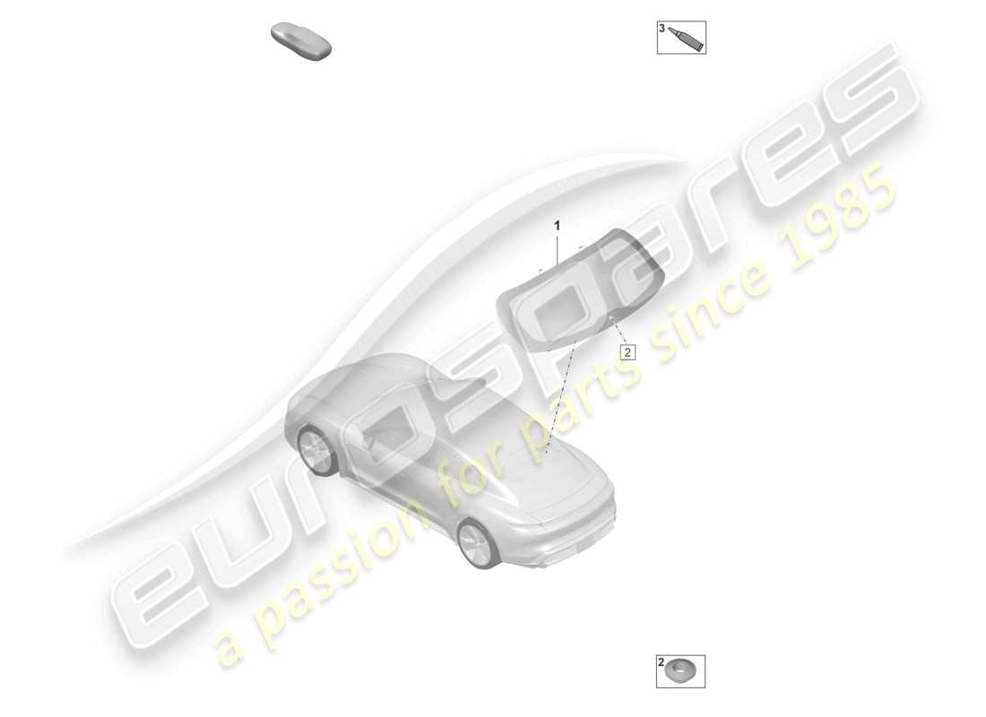 porsche 2021 (taycan 9j1-1) rear window part diagram