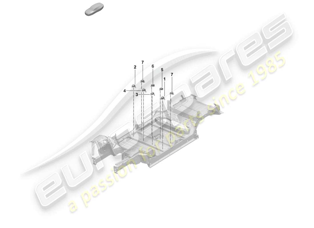 porsche 2025 (macan-e) bottom plate front center seat support parts diagram