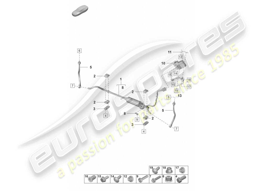 porsche 2023 (panamera 971-2) anti-roll bar for vehicles with electronic roll stabilisation part diagram