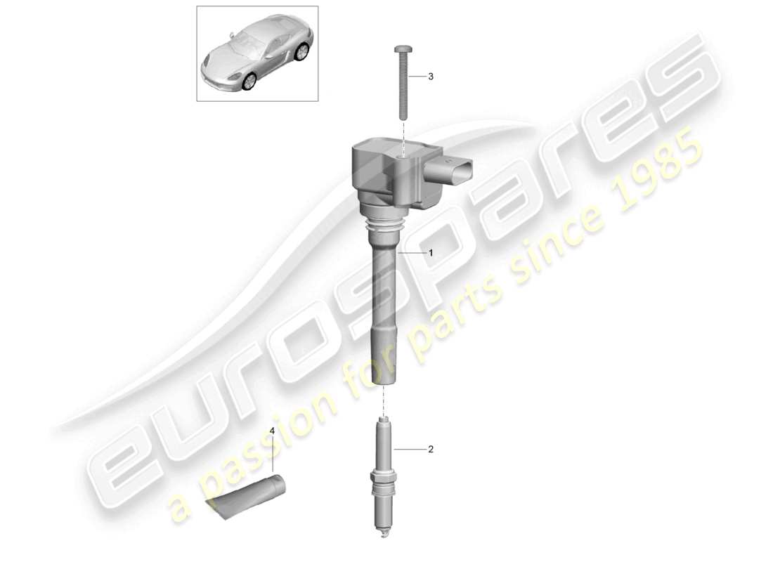 porsche 2021 (718 cayman) ignition system part diagram