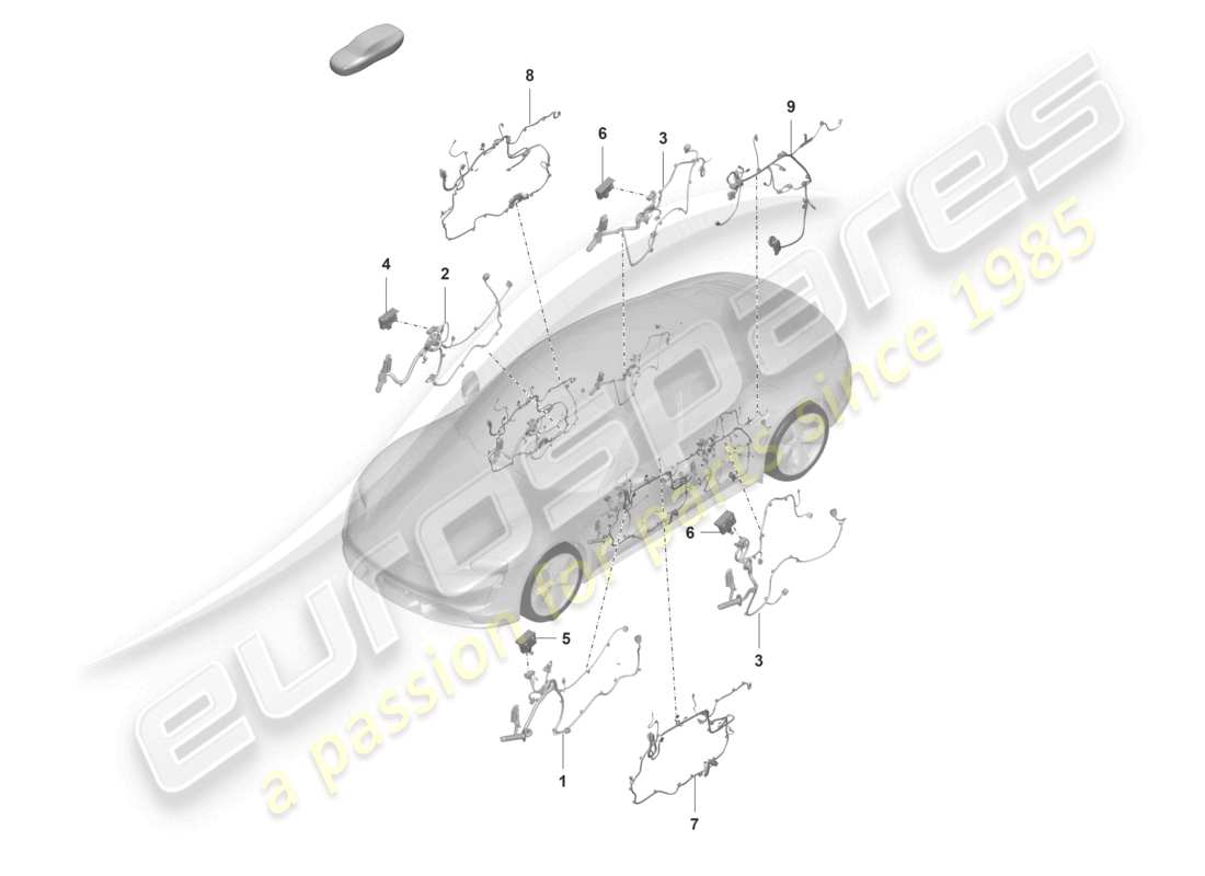 porsche 2021 (taycan 9j1-1) wiring ha. f. inner door panel for vehicles with bose sound system part diagram