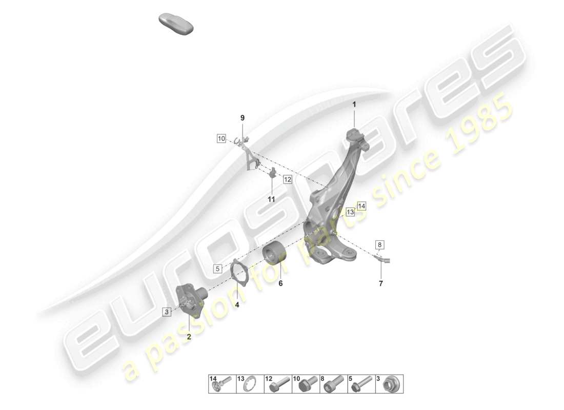 porsche 2024 (panamera 971-2) wheel carrier swivel mounting wheel hub part diagram