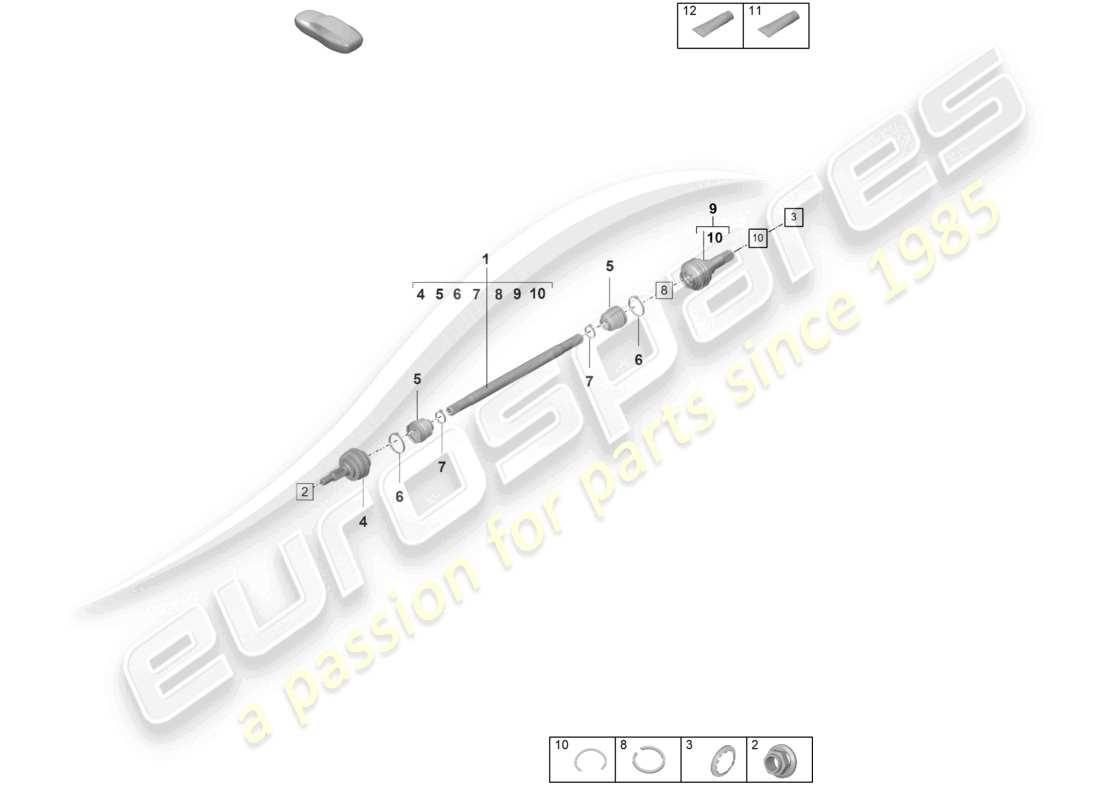 porsche 2026 (panamera 976) drive shaft part diagram