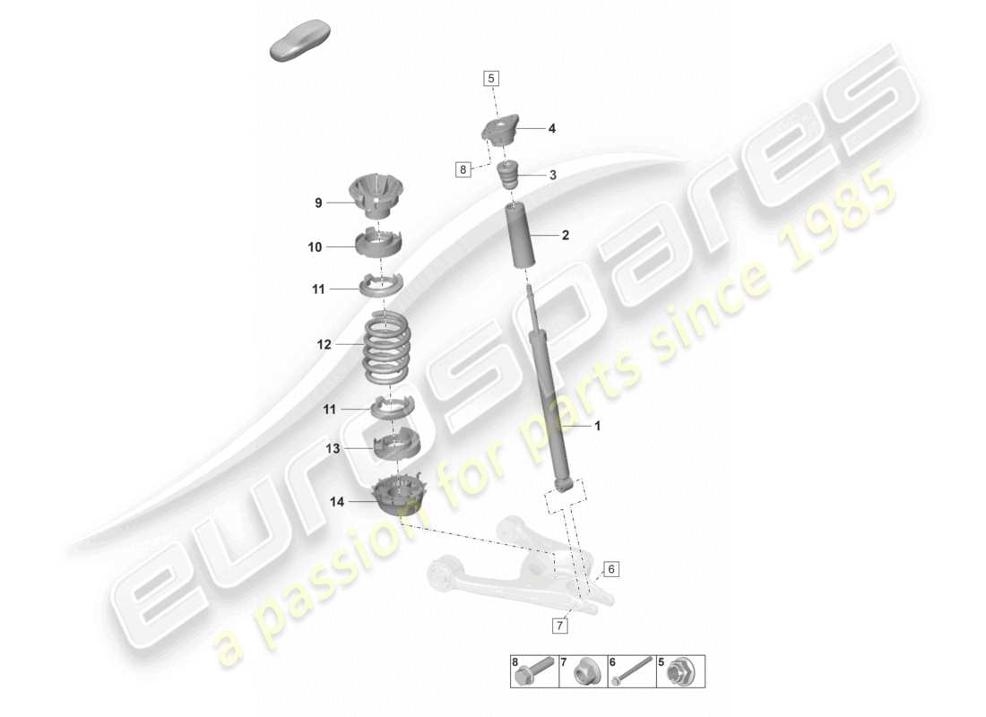 porsche 2023 (panamera 971-2) steel spring suspension shock absorbers part diagram