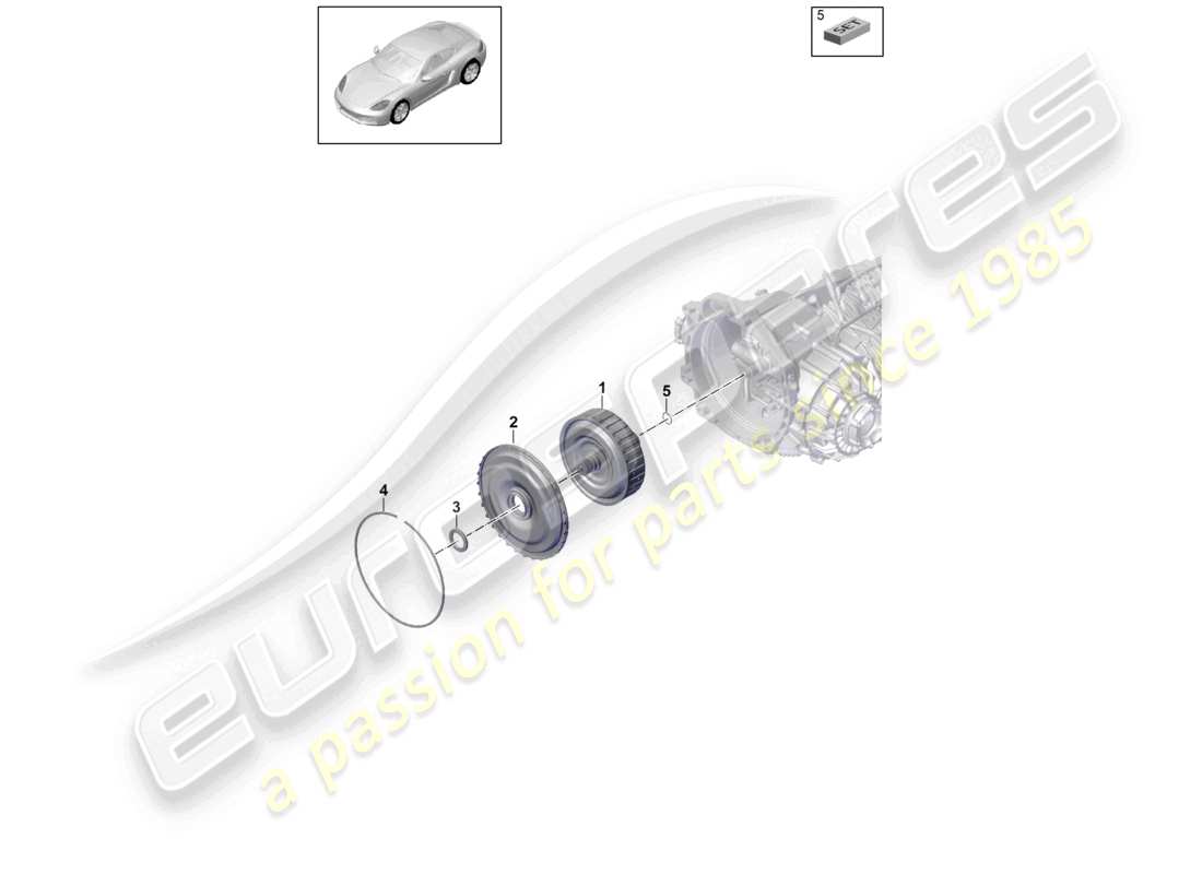 porsche 2025 (718 cayman) - pdk - gearbox clutch for dual clutch gearbox part diagram