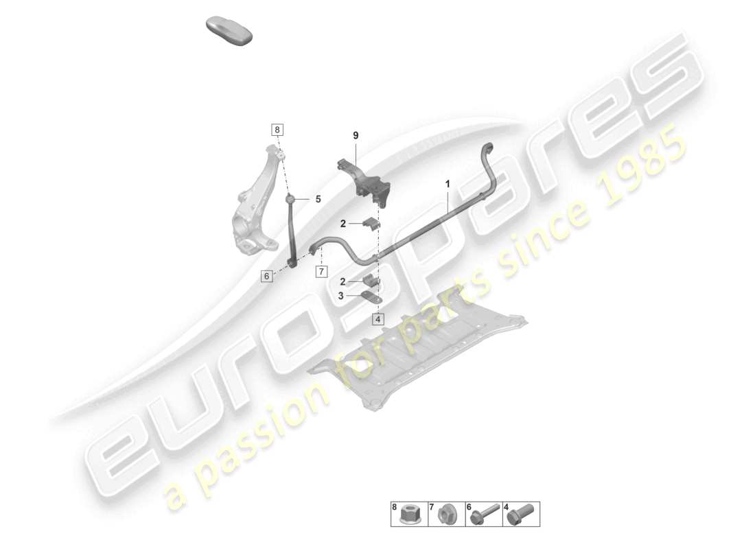 porsche 2026 (taycan 9j1-2) anti-roll bar parts diagram