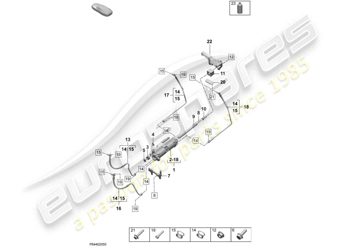 porsche 2025 (taycan 9j1-2) active electr. damping control part diagram