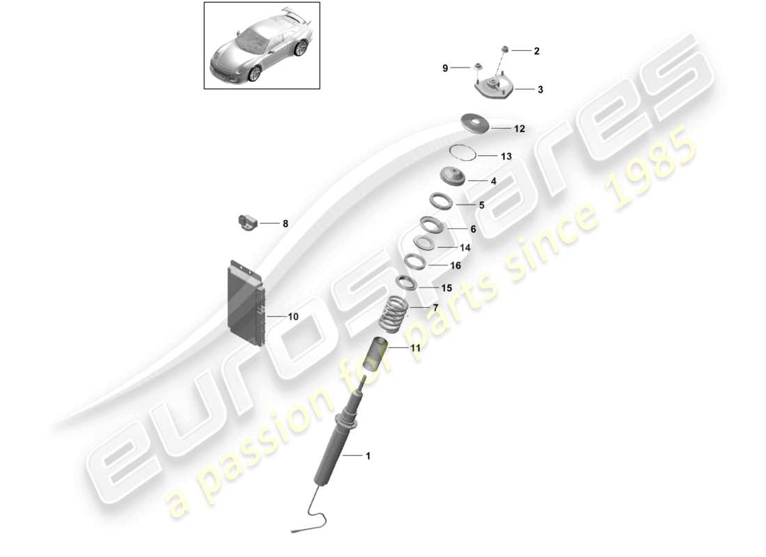 porsche 2021 (991-2 r/gt3/rs) vibration damper d - mj 2018>> part diagram