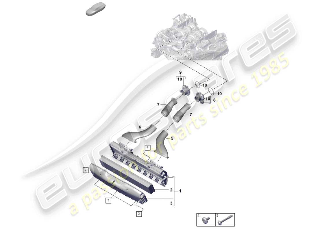 porsche 2026 (panamera 976) air filter housing intake hose intake manifold part diagram