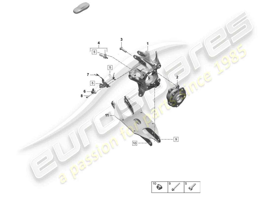 porsche 2026 (macan-e) wheel carrier wheel hub part diagram