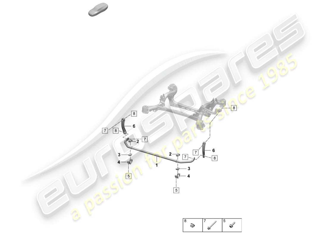 porsche 2025 (macan-e) anti-roll bar rear axle part diagram