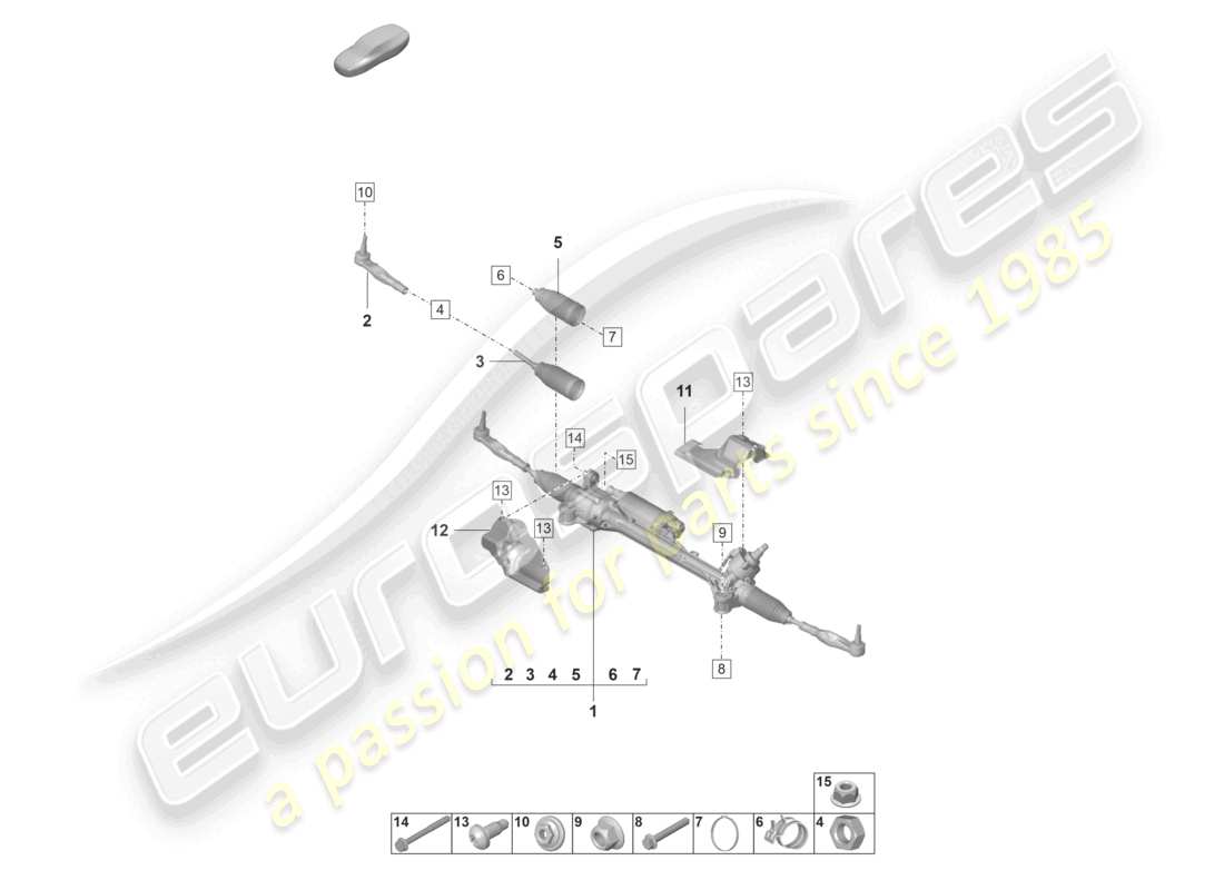 porsche 2021 (panamera 971-2) steering gear part diagram
