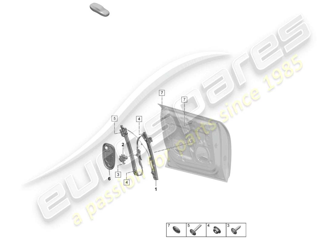 porsche 2025 (macan-e) window regulator front accessories parts diagram