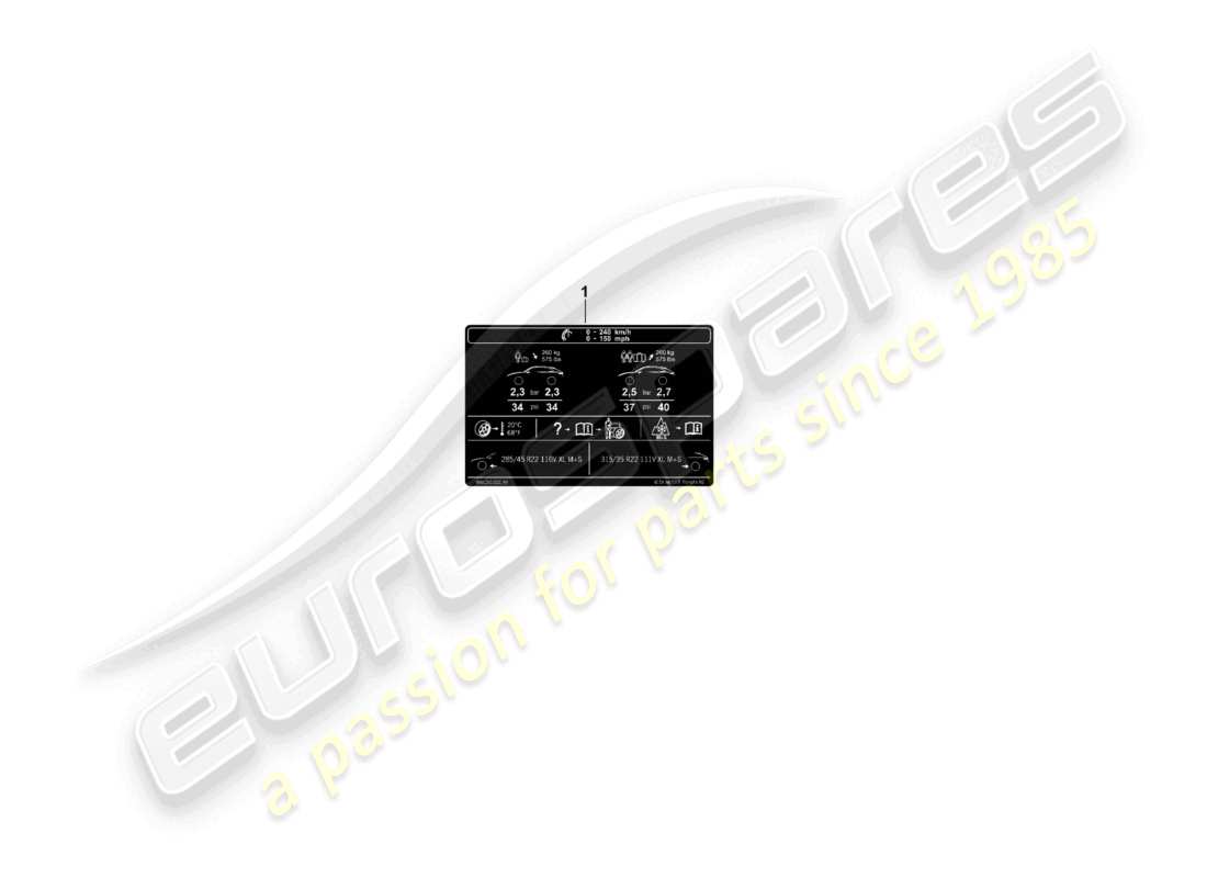 porsche 2024 (cayenne e3 pa) data plate for 22 tyre pressure for all-weather tyres part diagram