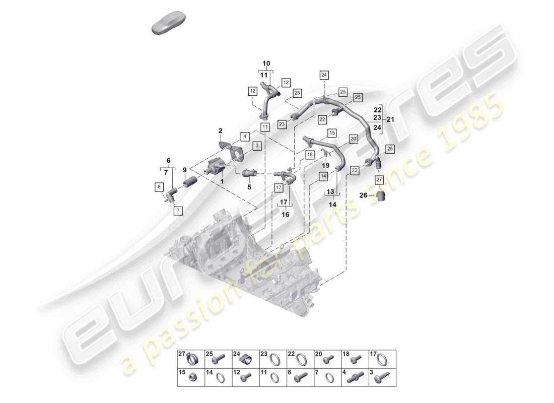 porsche 2023 (panamera 971-2) coolant cooling system 2 part diagram