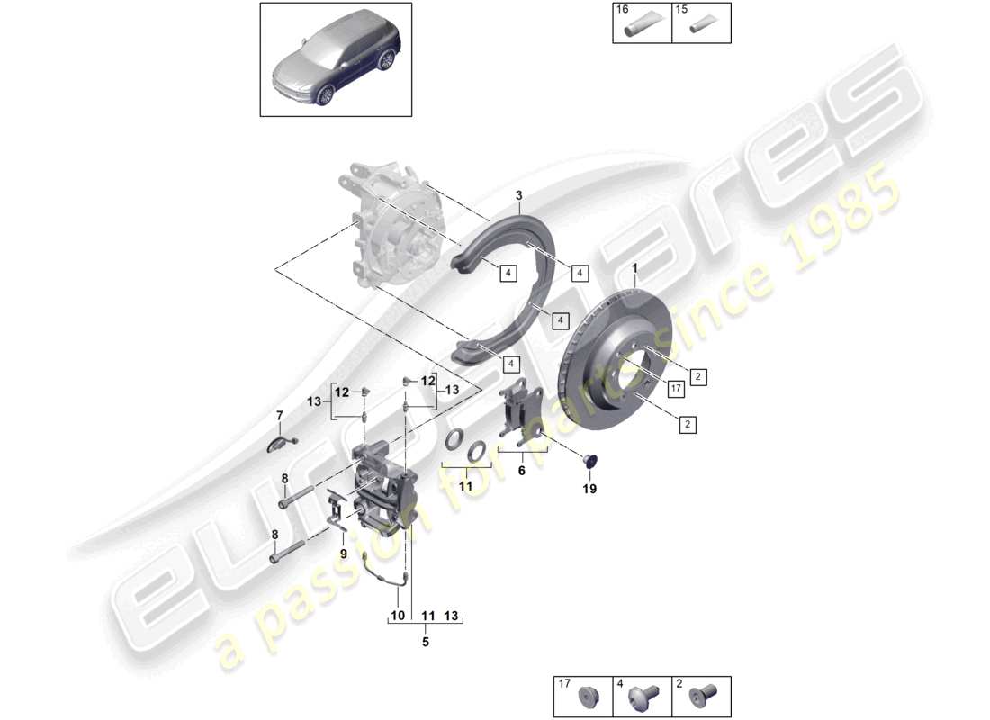 porsche 2023 (cayenne e3 9ya/9yb) disc brake 18 rear axle d - 17.08.2020>>tab052631 part diagram