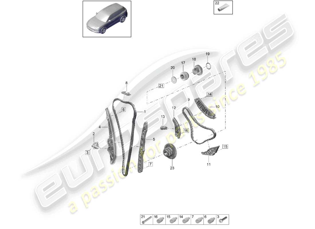 VIEW PARTS DIAGRAMS FROM THE PORSCHE CAYENNE PARTS CATALOGUE a part diagram from the porsche cayenne parts catalogue