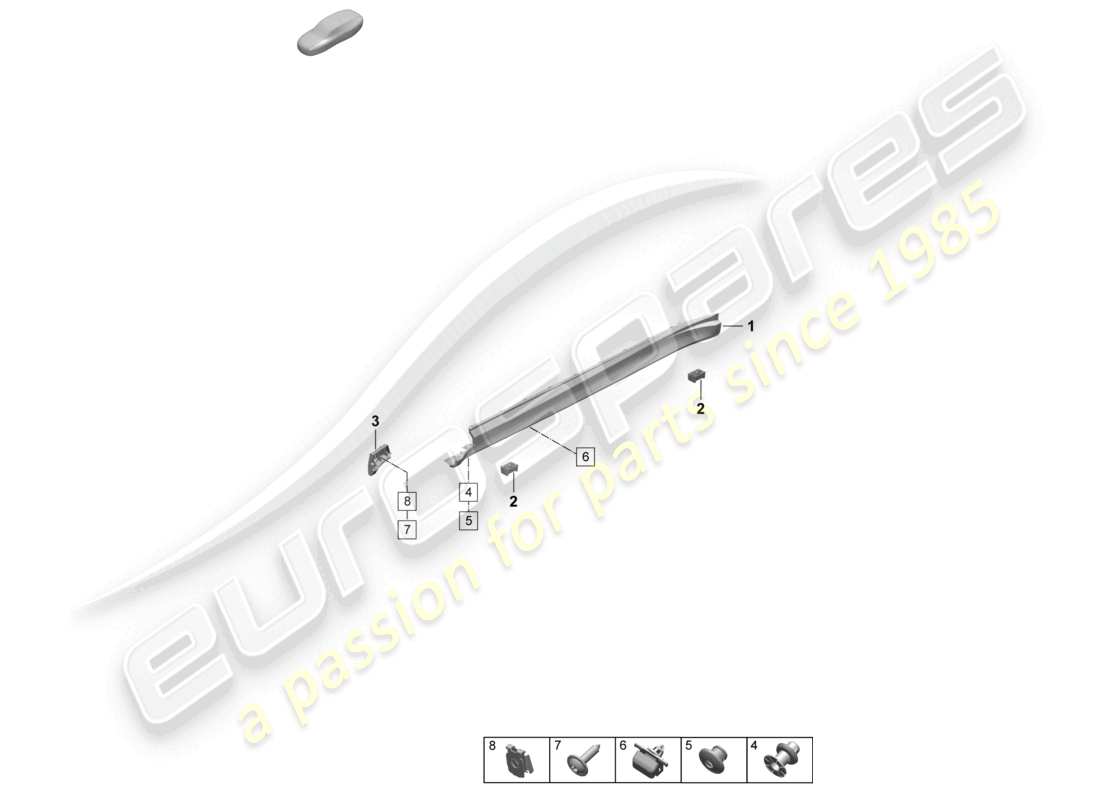 VIEW PARTS DIAGRAMS FROM THE PORSCHE TAYCAN PARTS CATALOGUE a part diagram from the porsche taycan parts catalogue