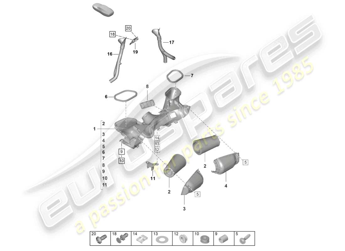 porsche 2021 (992-1 gt3/rs/st) air filter part diagram