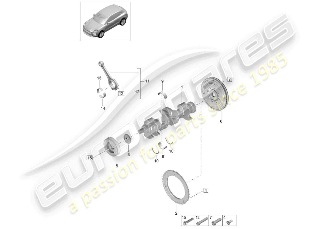 VIEW PARTS DIAGRAMS FROM THE PORSCHE MACAN PARTS CATALOGUE a part diagram from the porsche macan parts catalogue