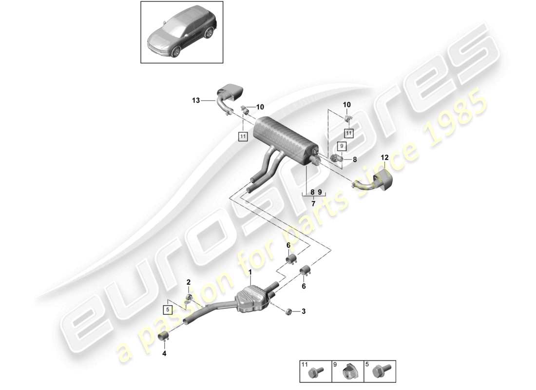 a part diagram from the porsche cayenne parts catalogue