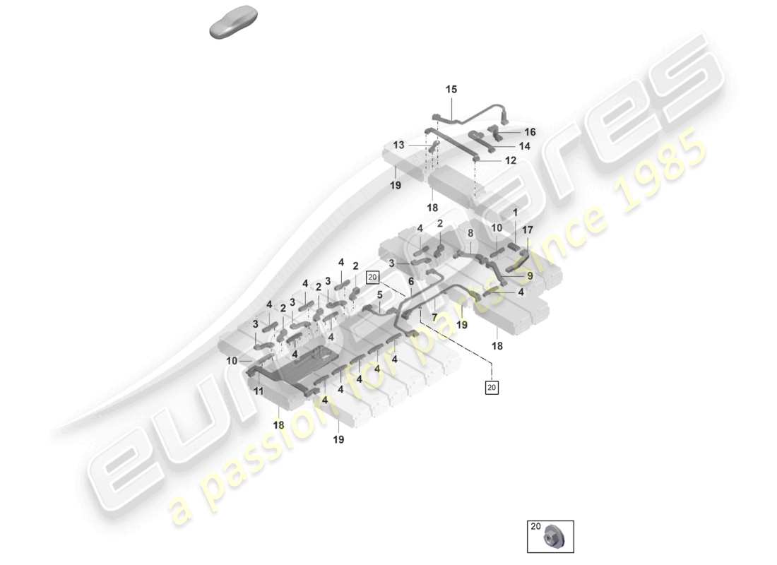 a part diagram from the porsche taycan parts catalogue