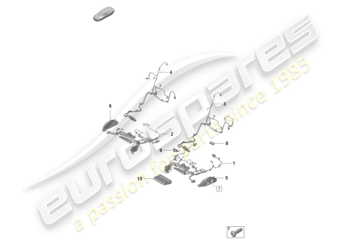 VIEW PARTS DIAGRAMS FROM THE PORSCHE TAYCAN PARTS CATALOGUE a part diagram from the porsche taycan parts catalogue