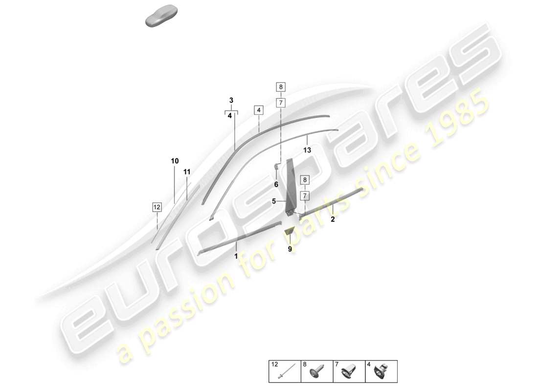 porsche 2025 (macan-e) moldings trim accessories parts diagram