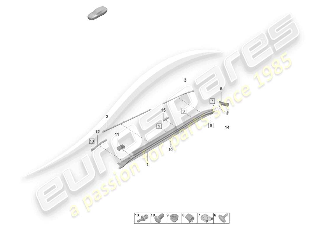 porsche 2022 (panamera 971-2) side member trim part diagram