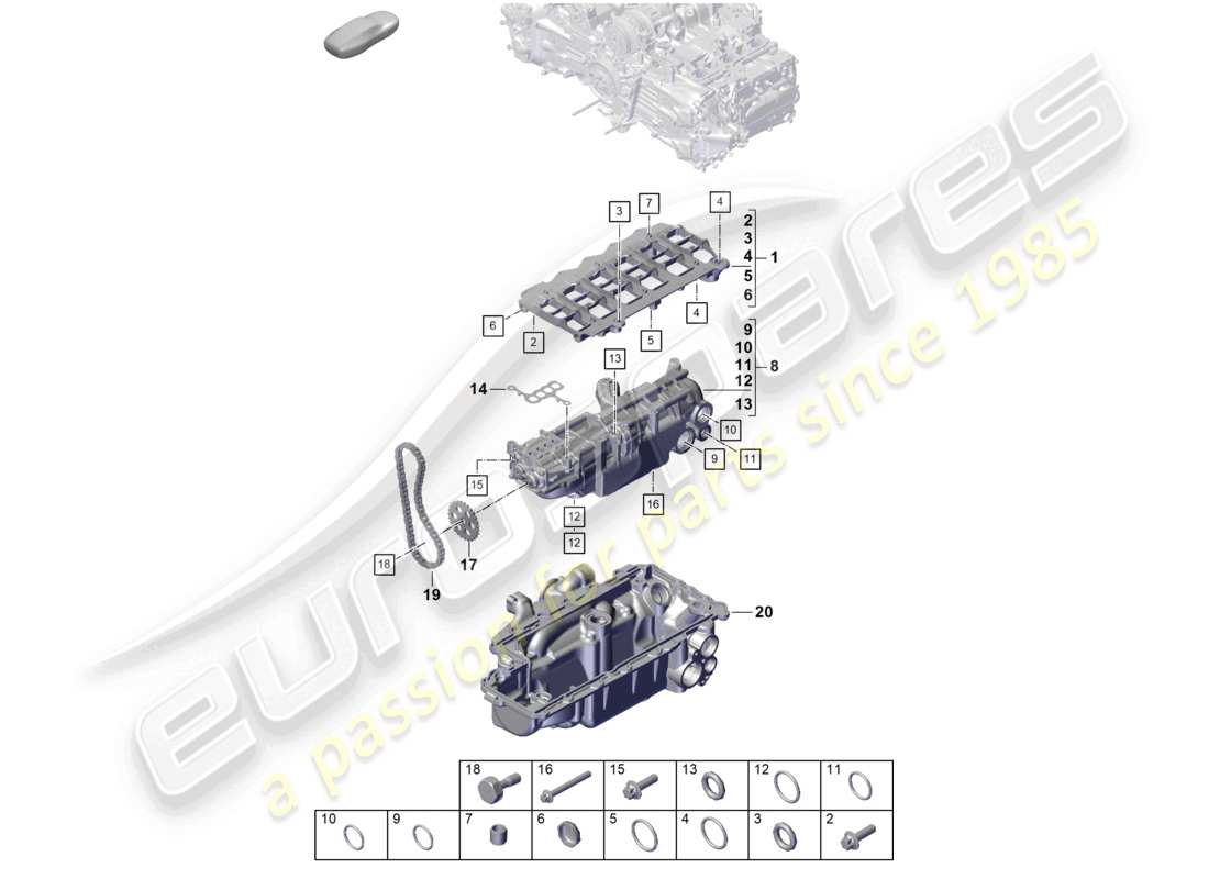 porsche 2021 (992-1 gt3/rs/st) engine (oil press./lubrica.) oil pump part diagram