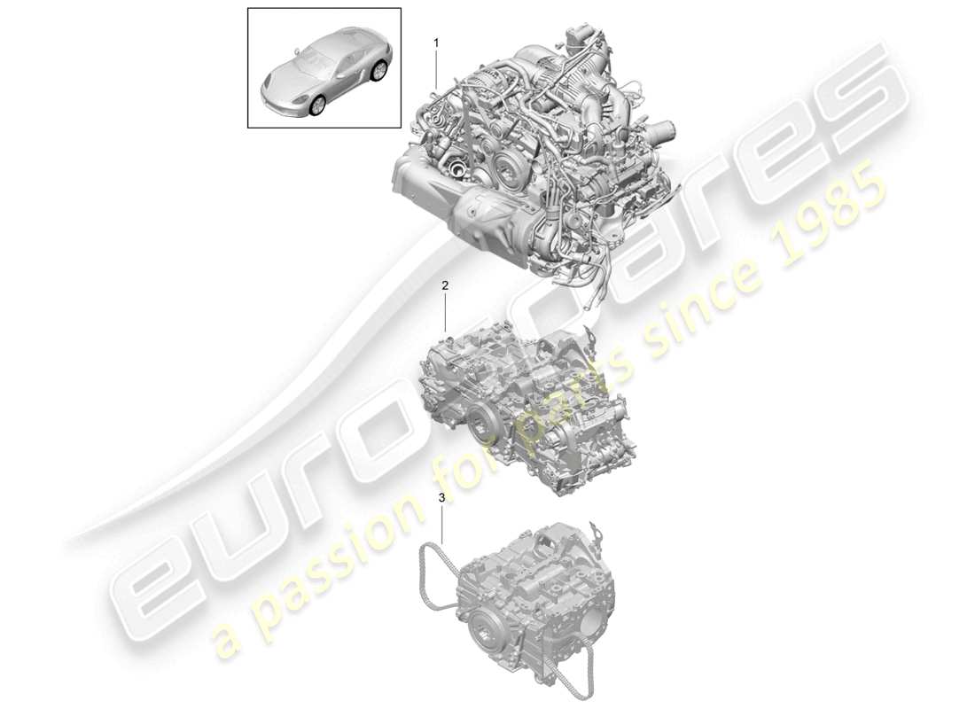 porsche 2021 (718 cayman) replacement engine but without: clutch plate - pdk - gearbox but without: flywheel manual gearbox included compressor air conditioning part diagram