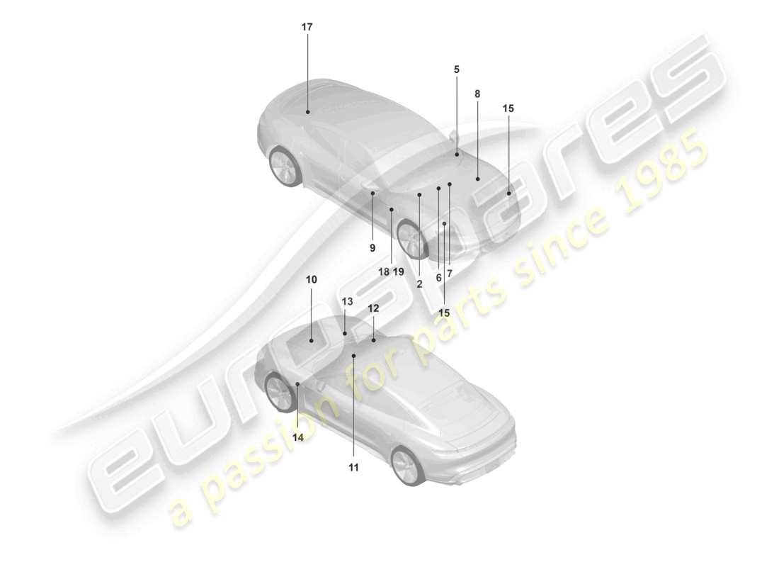 porsche 2023 (taycan 9j1-1) signs/notices part diagram
