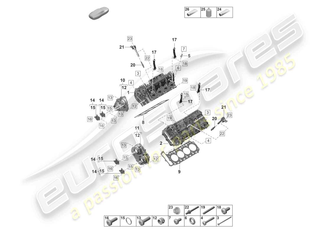 porsche 2022 (panamera 971-2) cylinder head part diagram