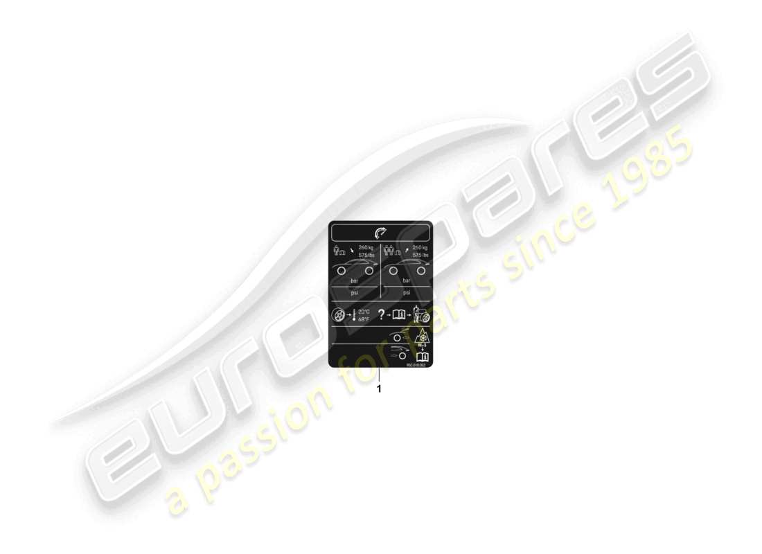 porsche 2026 (macan-e) data plate for tyre pressure part diagram