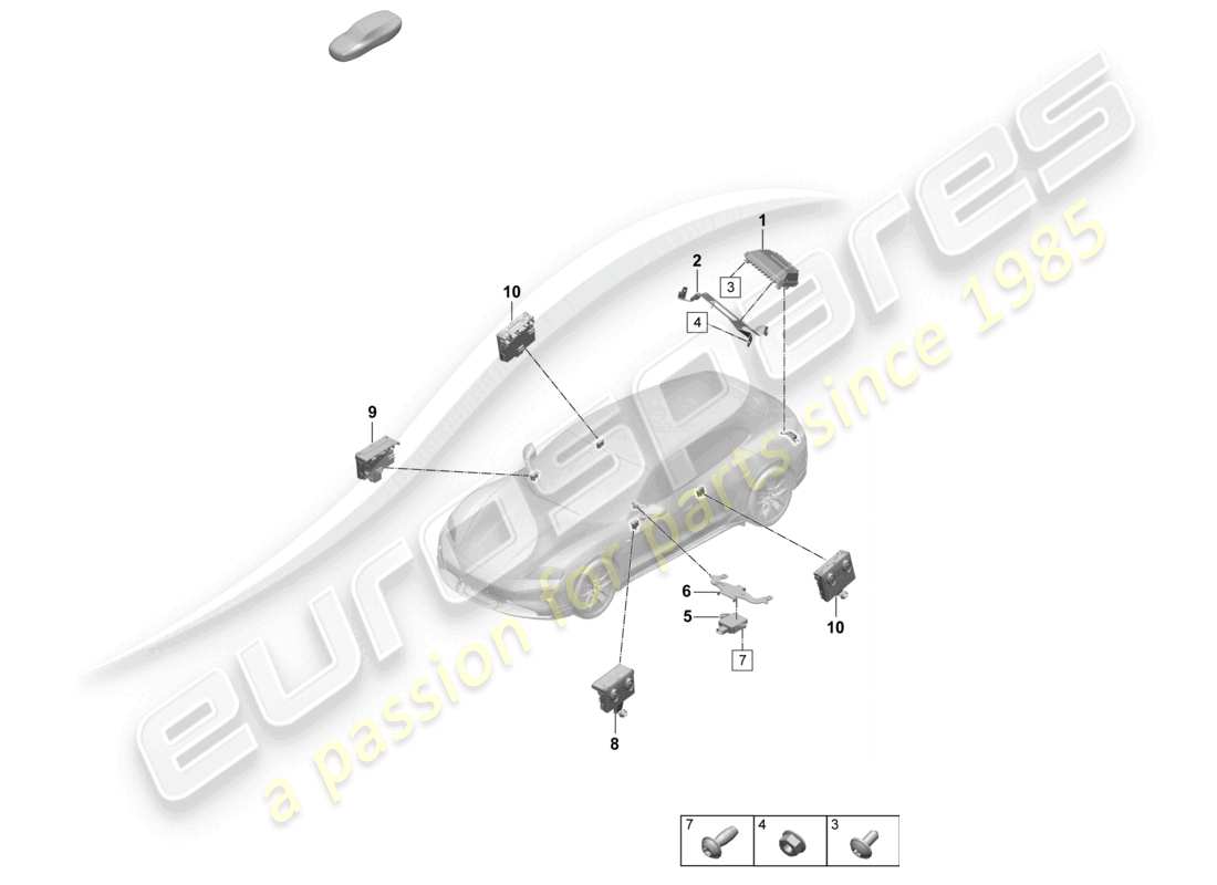 a part diagram from the porsche taycan parts catalogue