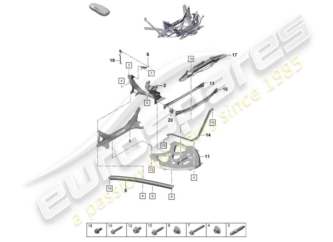 VIEW PARTS DIAGRAMS FROM THE PORSCHE CAYMAN PARTS CATALOGUE a part diagram from the porsche cayman parts catalogue
